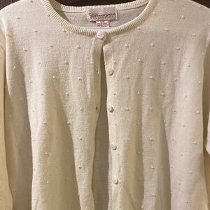 Classique Creations Cream pearl -Embellished Button Cardigan Large